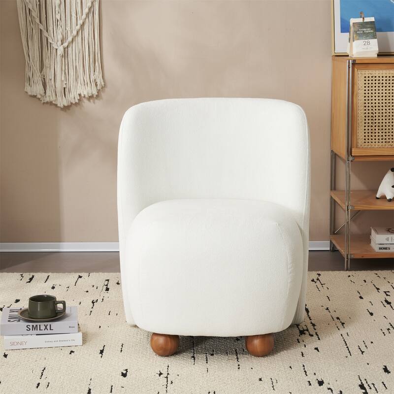 Christopher Knight Home - Eliana Modern Teddy Fabric Accent Chair with Curved Backrest and Legs