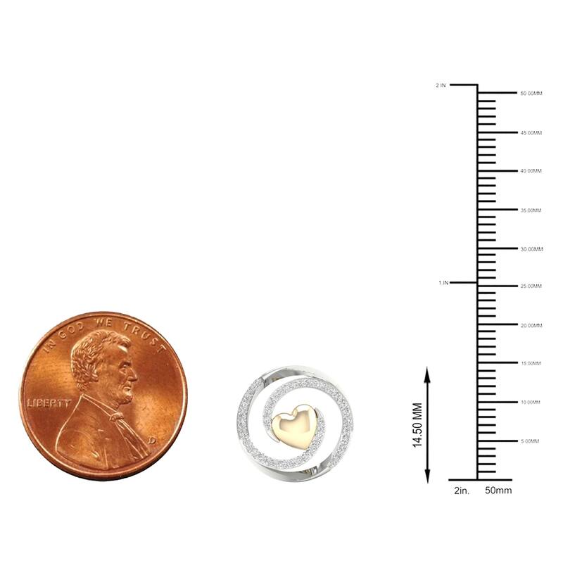 1/8ct TDW Diamond Swirl Heart Pendant in Silver for Women