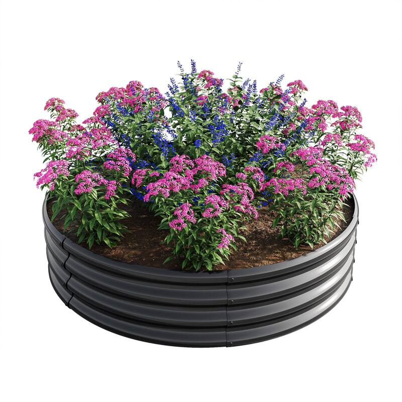 Galvanized Metal Raised Garden Bed Set of 2 - 47" Square Planter Boxes with Anti-Rust Coating