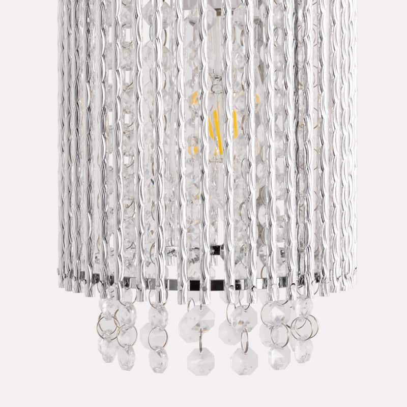 YANSUN 3-Pack Twisted Aluminum Pendant Lights, White Chrome Finish