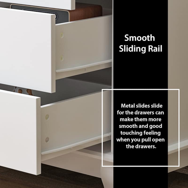 Lacquer Dresser 55.1"Wide Storage Chest Storage Dresser Bedroom