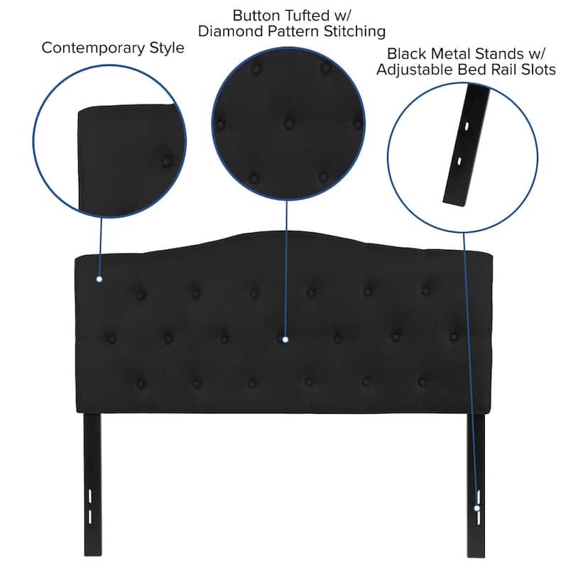 Arched Button Tufted Upholstered Headboard
