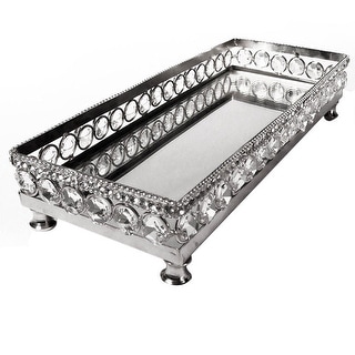 Elegance Sparkle Vanity Mirror Tray Beaded