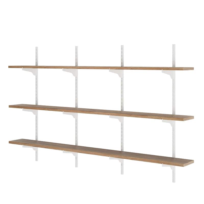 Wallniture Turin 60" Adjustable Shelf, Floating Bookshelf for Room Decor, Wall Shelf Unit for Living Room, Rustic, Tier Options