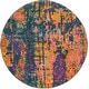preview thumbnail 11 of 28, SAFAVIEH Madison Rajshri Vintage Boho Oriental Rug 6'7" Round - Blue/Orange - Round