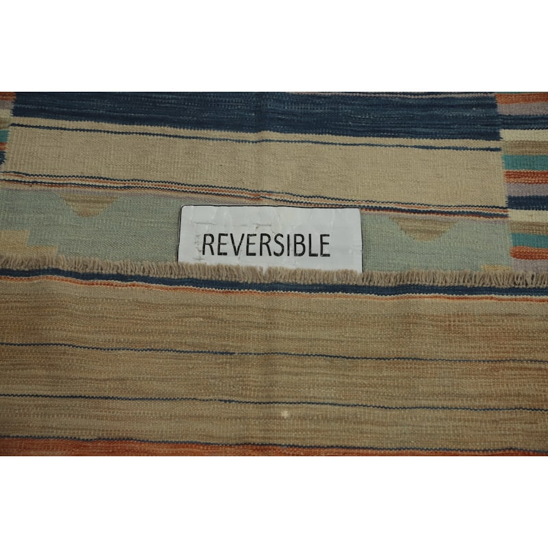 Hand Woven Southwestern Wool Multi-Colored Geometric Area Rug - 5' 9'' X 4' 2''