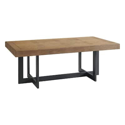 Eden 52" Wide Coffee Table with Metal Base, Rustic Dune