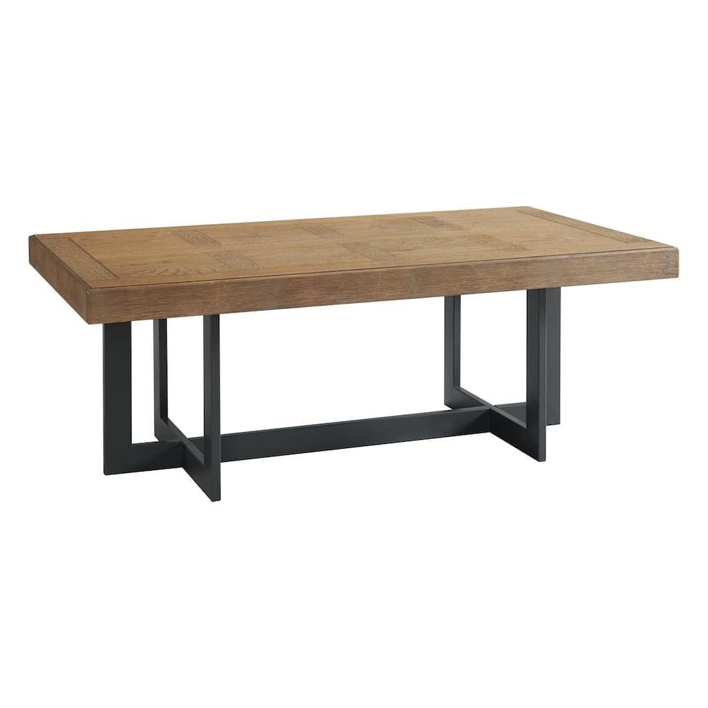 Eden 52" Wide Coffee Table with Metal Base, Rustic Dune