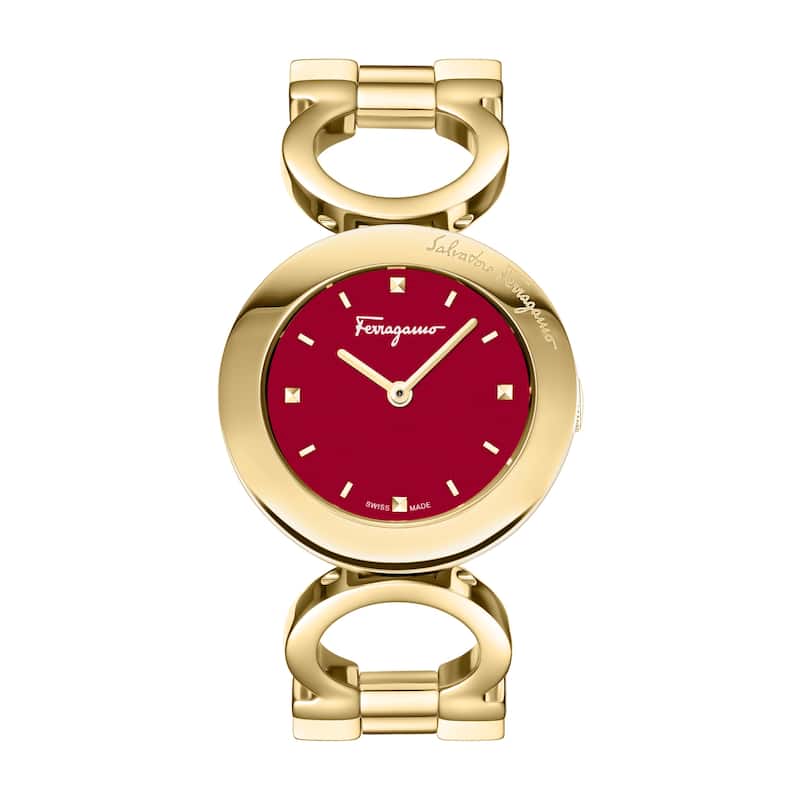 Ferragamo Women's Gancino Bracelet 28mm Quartz Watch SFYA00621 - Red - One Size