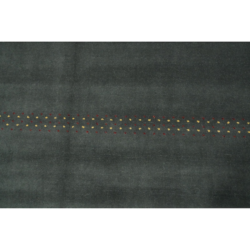 Hand Knotted Oriental 100% Wool Carpet Tribal Animal Pictorial Green Gabbeh Area Rug - 9' 9'' X 8' 1''
