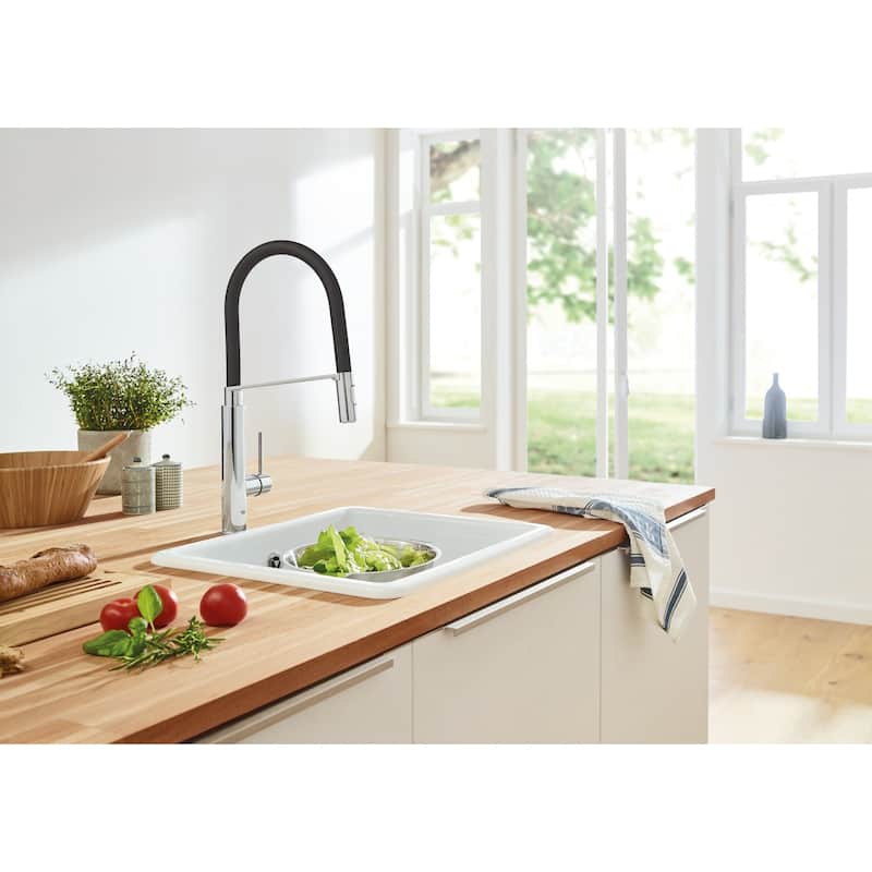 Grohe Pre-Rinse Spray Kitchen Faucet with Locking Push Button Control