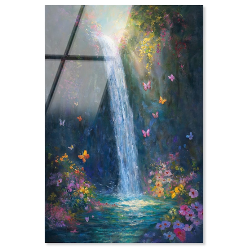 Hidden Falls II Acrylic by Art Remedy, Ready to Hang - 36" x 54"