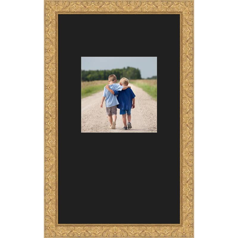 Lila Picture Frame, Photo Frame - 13x22 Matted Black 8x8 - Lila Gold