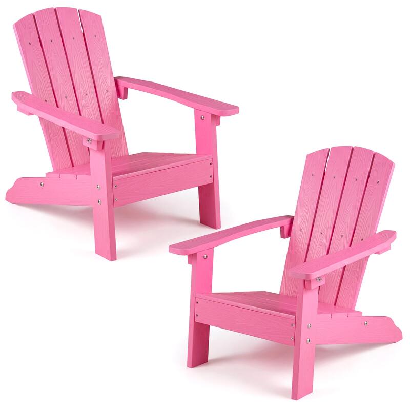 Gymax 4PCS Kid's Adirondack Chair All-Weather HDPE Toddler Lawn Chair