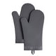 preview thumbnail 30 of 108, KitchenAid Ribbed Soft Silicone Oven Mitt 2-Pack Set, 7.5"x13" Charcoal Grey