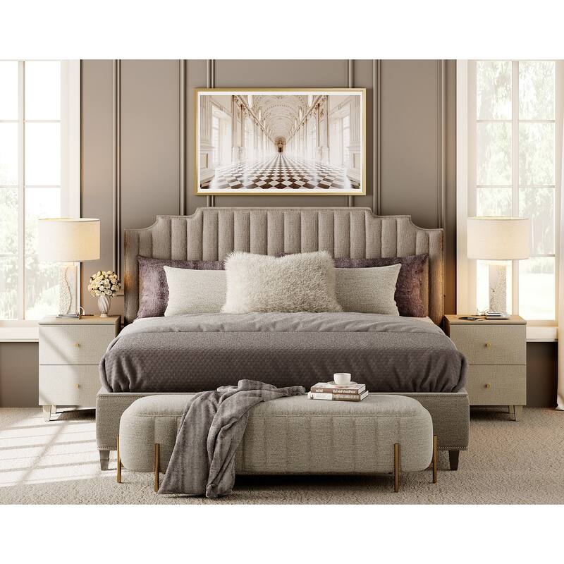 2 Drawer Nightstands with Charging Station for Bedroom