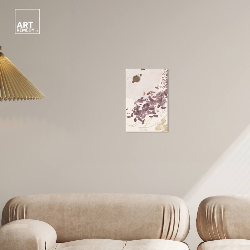 Art Remedy Golden Vineyards Gallery Wrapped Boho Abstract 1 Piece Canvas Wall Art