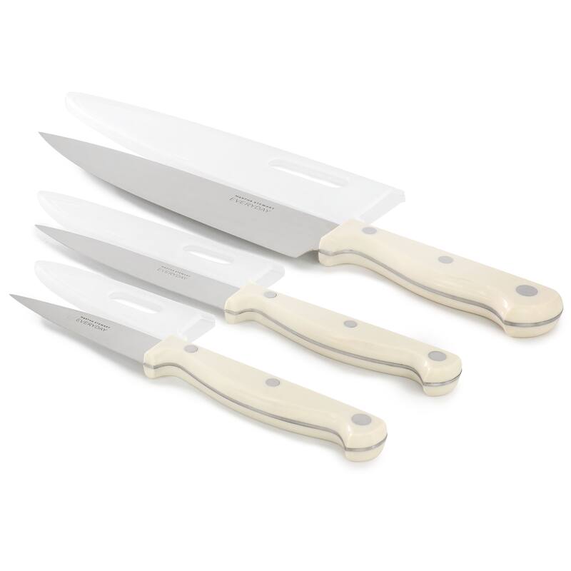 Martha Stewart Everyday Keswick 3 Piece Cutlery and Sheath Set in Linen