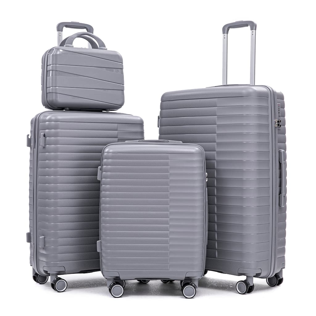 14IN 20IN 24IN 28IN 4 pcs/set in PP Spinner Wheel Luggage, Carry on Suitcase, Iron Pull Rod, Combination Password Lock