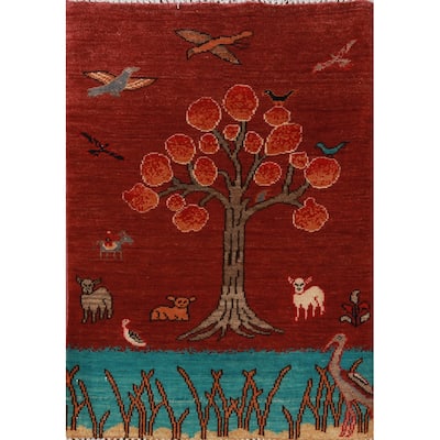 Traditional Red Kazak Rug Hand-Knotted Oriental Foyer Wool Carpet - 2'0"x 3'0"