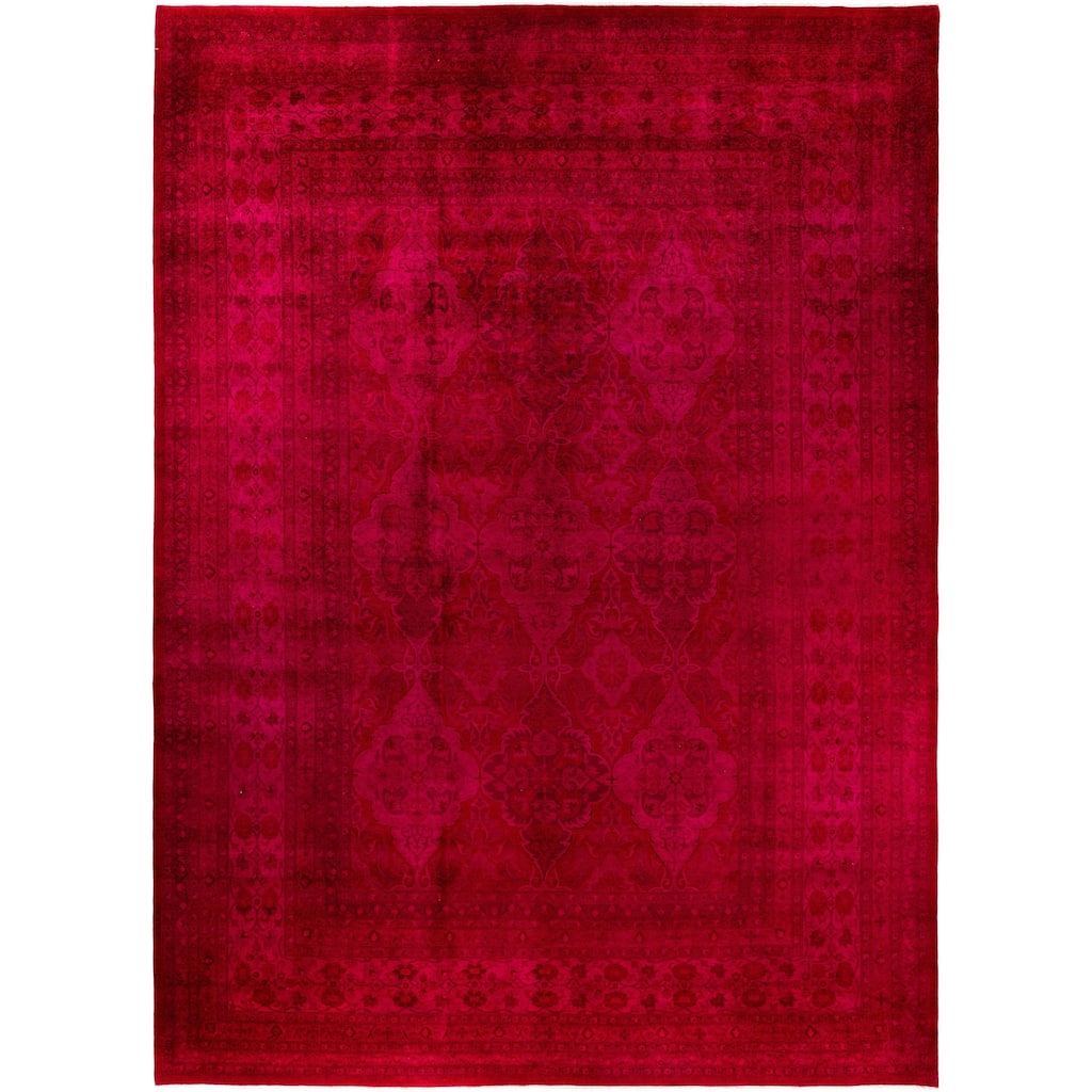Overdyed One-of-a-Kind Hand-Knotted Area Rug - Pink - 10' 4" x 14' 2"
