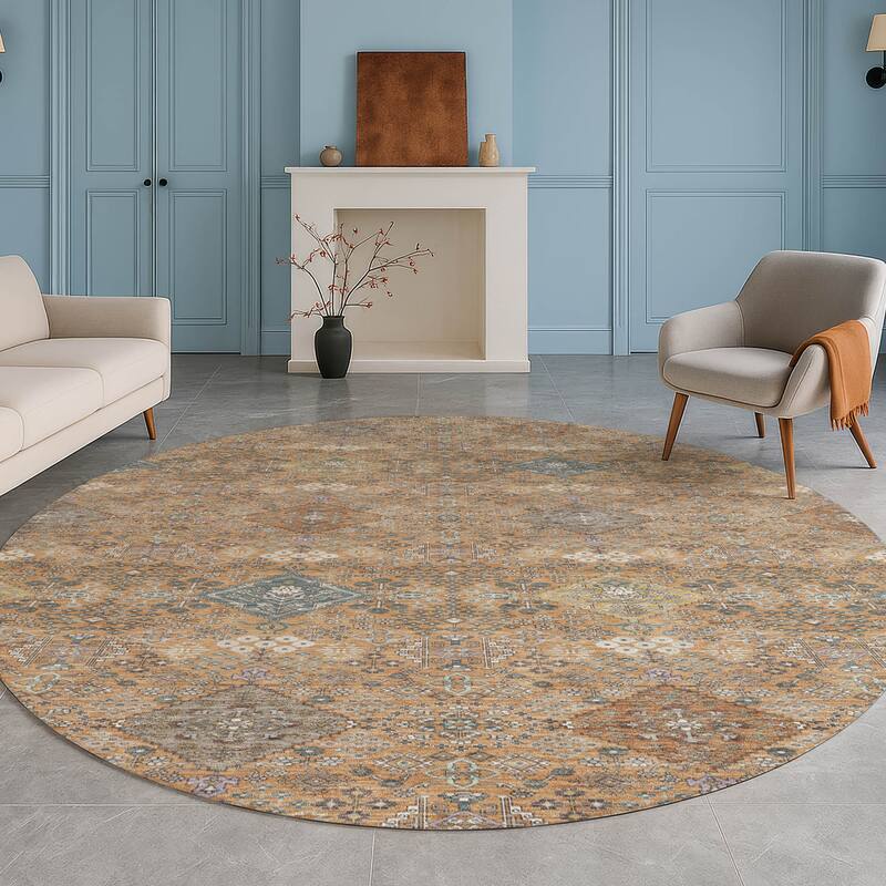 Machine Washable Indoor/ Outdoor Boho Panel Chantille Rug