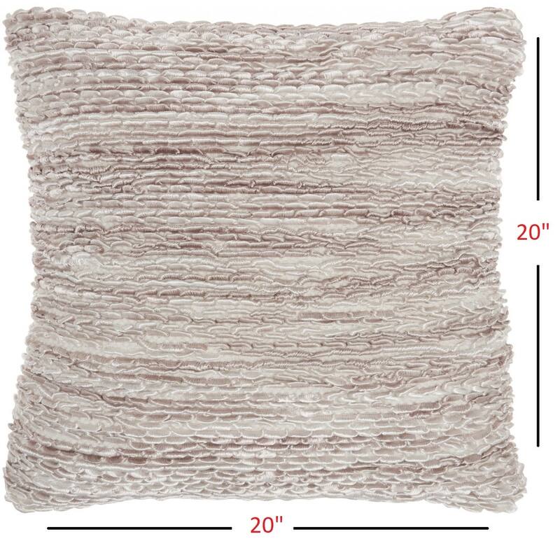 Petite Taupe and Striped Throw Pillow