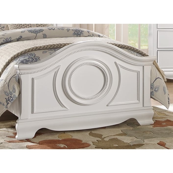 Twin Size Wood Panel Bed with Traditional Design and Bead Molding Detailing