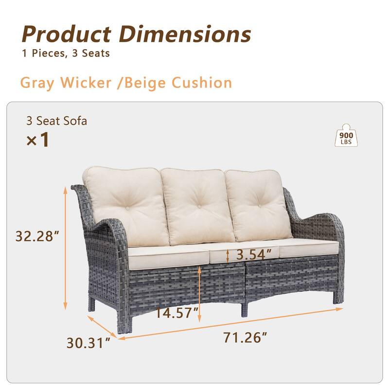Gray Wicker Rattan Outdoor Patio Furniture Set Swivel Chair with Cushion