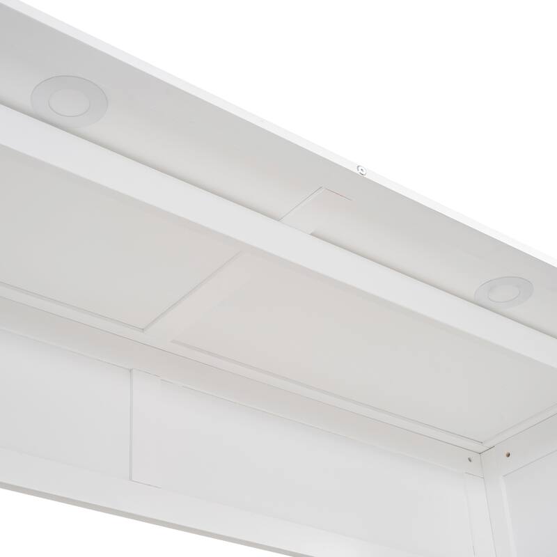 Murphy Bed Frame Foldable Into Wall Cabinet with Bookshelf & LED Light