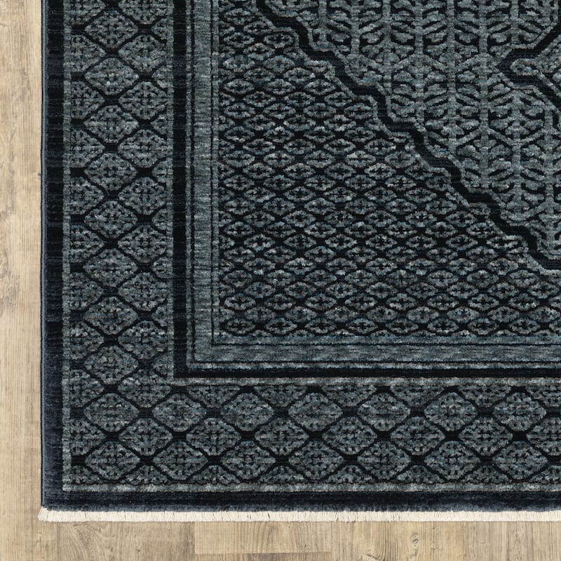 Style Haven Caiden Global Center Medallion Blue/Teal Area Rug