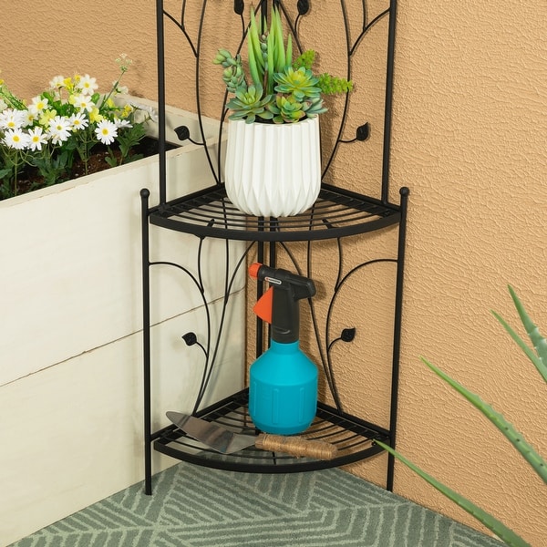 Metal Bakers Big Lots Bakers Rack Plant Stand Indoor Outdoor Wrought Iron  Metal Bakers Rack 5-