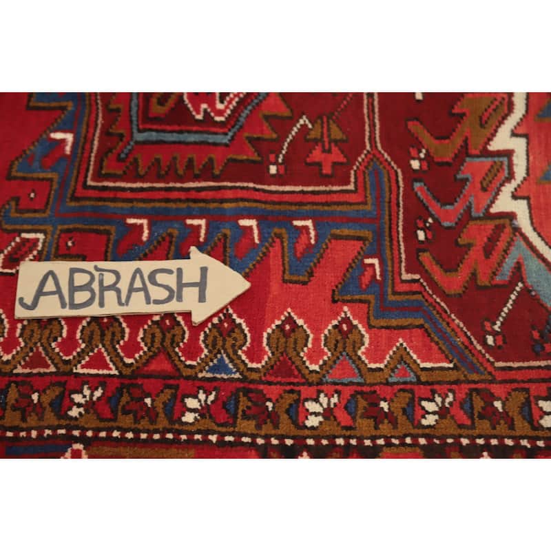 Hand Knotted Oriental 100% Wool Carpet Traditional Medallion Red Heriz Area Rug - 11' 0'' X 8' 2''