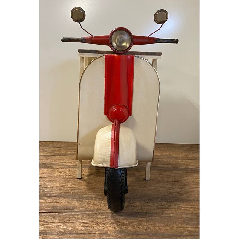 Rustic Red and Vanilla Scooter Cabinet - 26" W x 39.5" D x 40" H