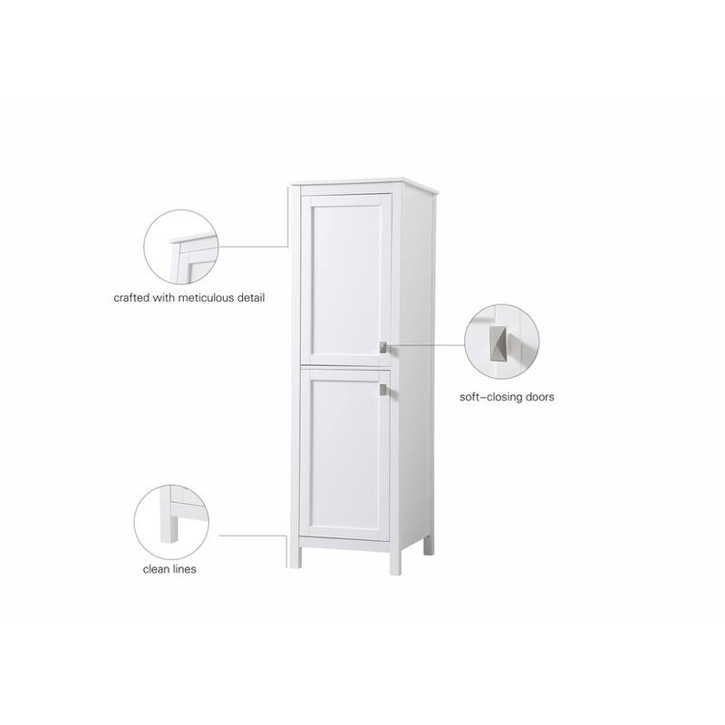 Indigo Home 20 Inch Bathroom Linen Storage Freestanding Cabinet - 20 x 22