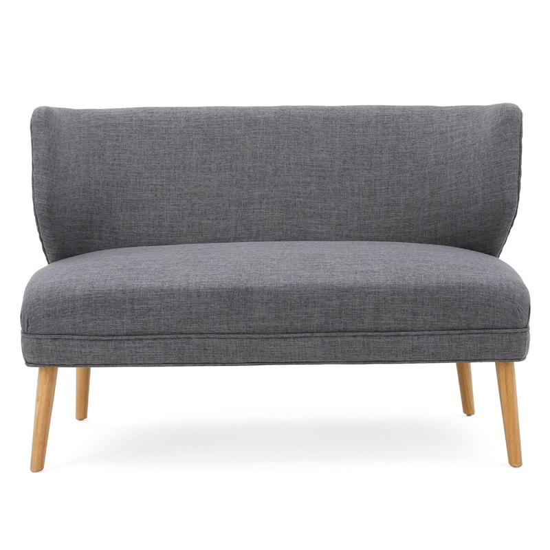 Vens Oversize Chair, Slender Wood Legs, Curved Back Gray, 52 Inch