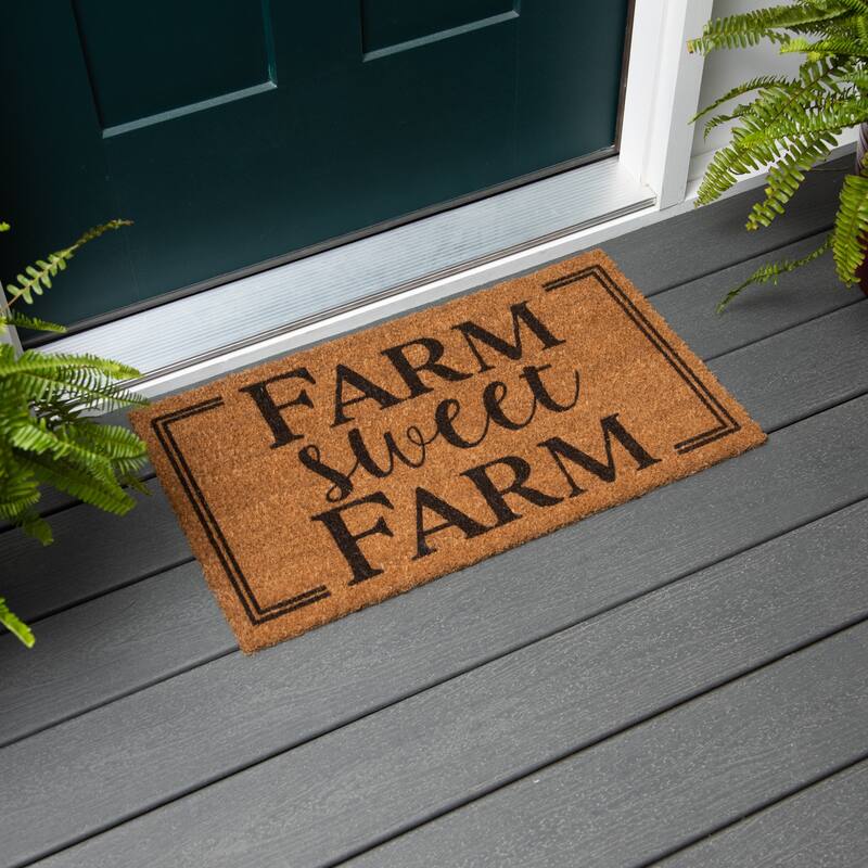 "Farm Sweet Farm" Coir Door Mat