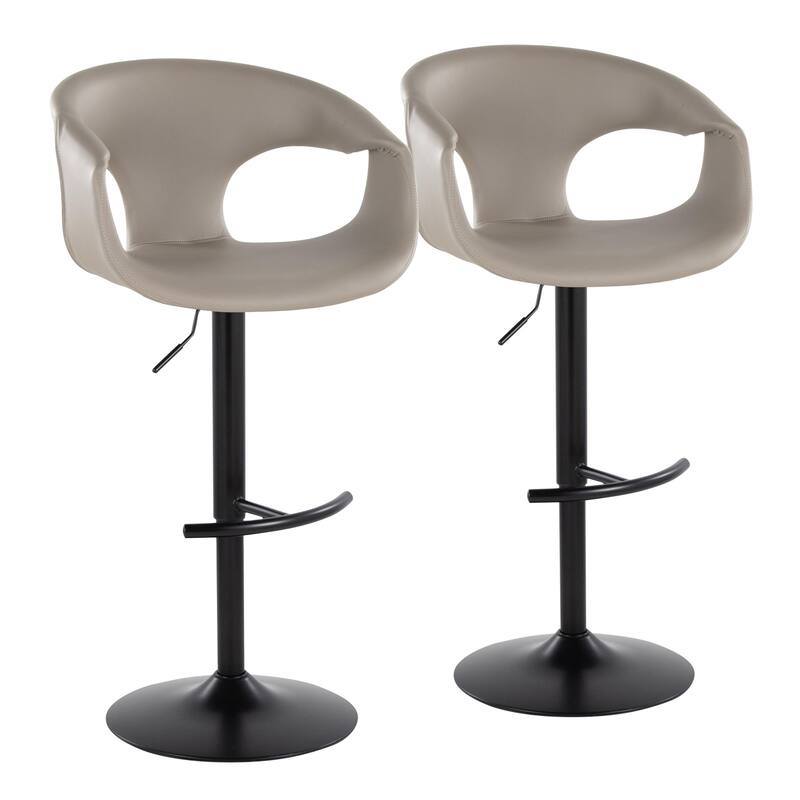 Porch & Den Saurya Adjustable Bar Stool with Rounded T Footrest (Set of 2)