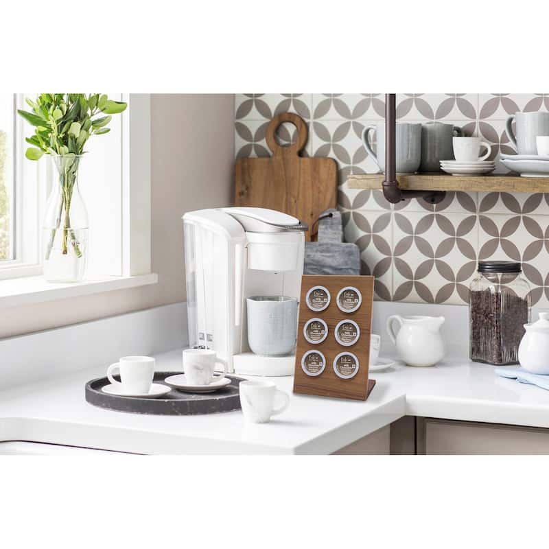 Teak Coffee Pod Holder - 6 Pod