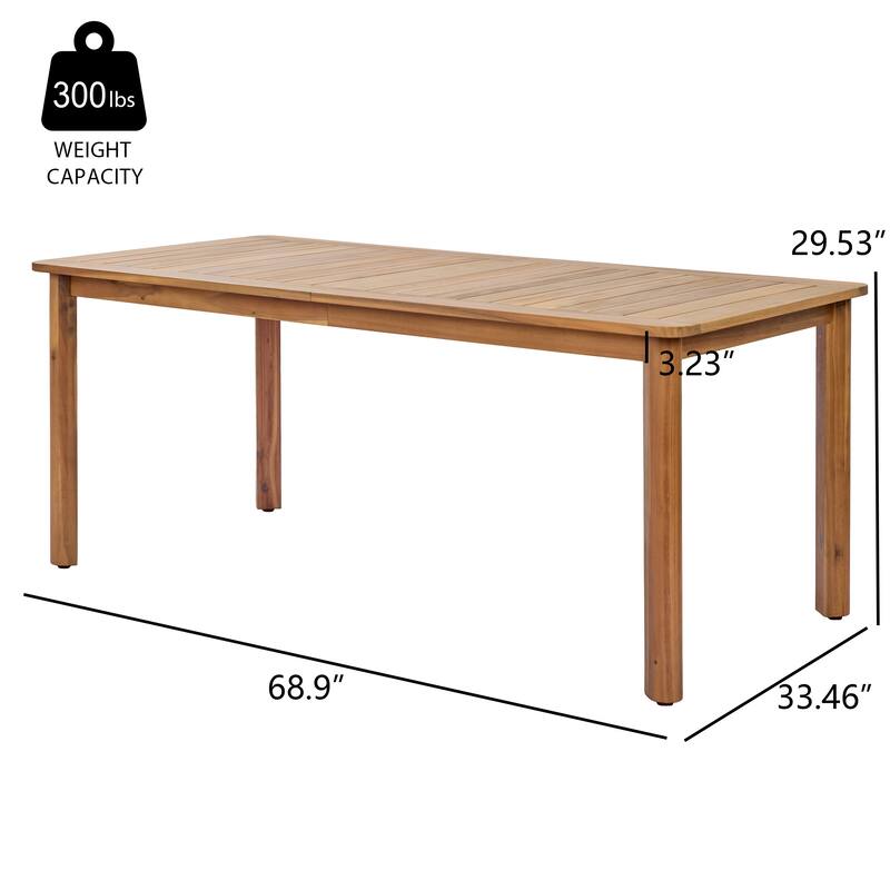 Christopher Knight Home - Verano Rectangular Outdoor Solid Acacia Wood Dining Table