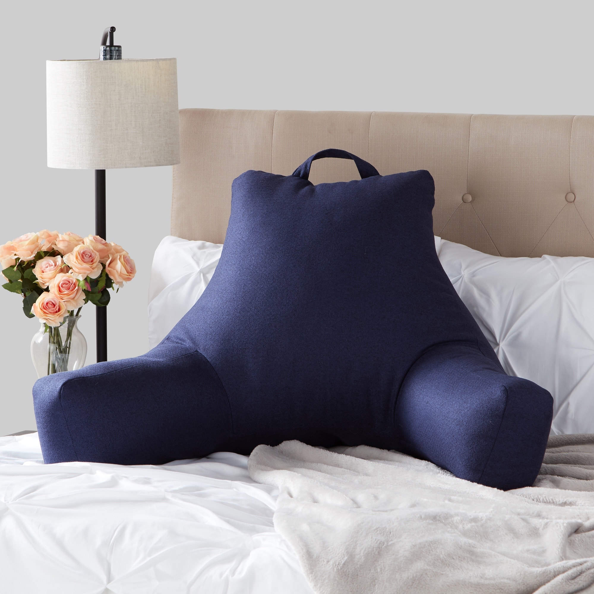 Greendale Home Fashions Jumbo Bed Rest Pillow Cobalt