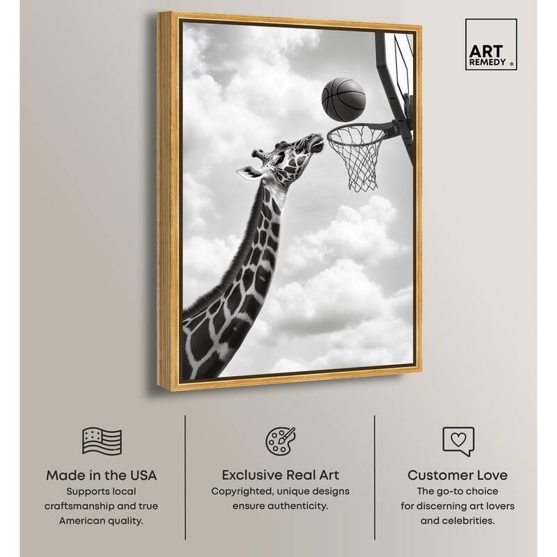 Giraffe Hoops Canvas by Art Remedy