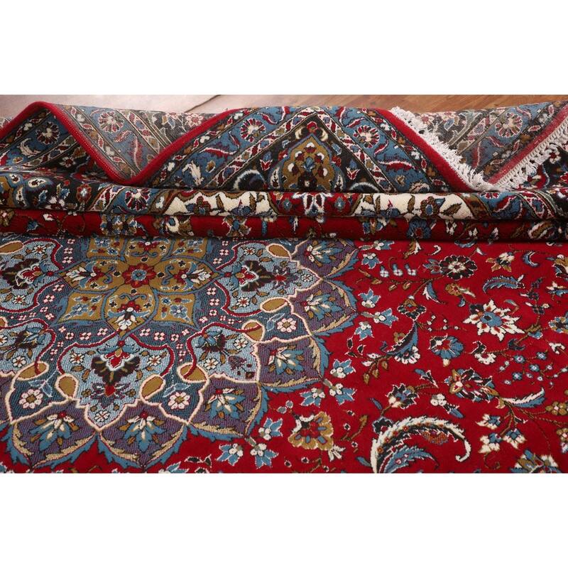 Medallion Kashan Turkish Area Rug Machine Made Living Room Carpet - 9'8" x 13'0"
