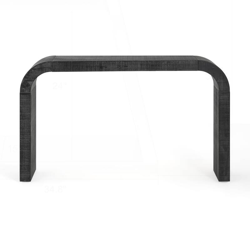 Exquisite 52" Wood Console Table with Curved Edge for Home Decor