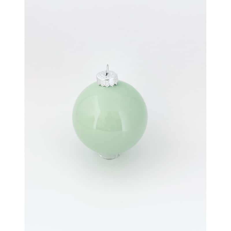 Pearl Finish Glass Christmas Ball Ornaments 1.25" 30mm Aqua Blue 40Ct