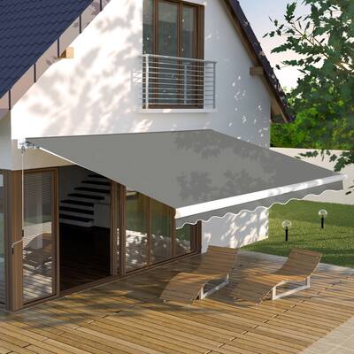VEIKOUS 13'x8' Retractable Patio Awning Sun Shade Cover