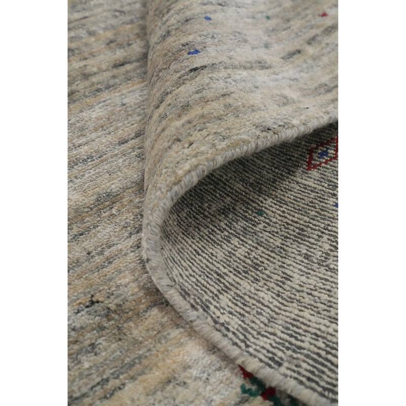 Hand Knotted Oriental Viscose Silk Carpet Tribal Animal Pictorial Multi-Colored Gabbeh Area Rug - 11' 11'' X 9' 0''