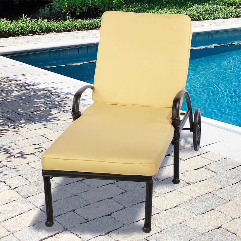 Sorra Home Outdoor 25-inch Chaise Lounge Cushion with Sunbrella Fabric - 25"