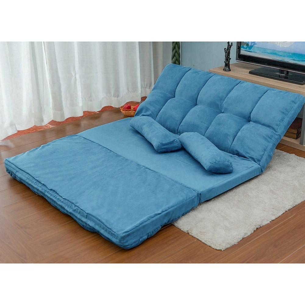Double chaise lounge sofa chair hot sale floor couch with two pillows
