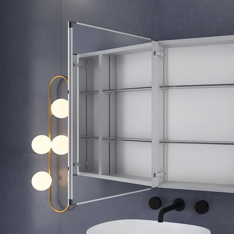Rectangular Aluminum Recessed Mount /Surface Mount Medicine Cabinet with Mirror